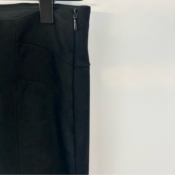 Zara Basic Black Faux Sueded Pull-On Skinny Pants, XS, Seam Detail Ankle Zippers - Picture 4 of 7